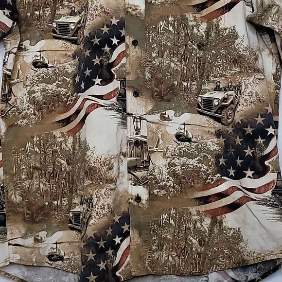 North River U.S. Military Print Button Down Shirt Size Large - Picture 3 of 9